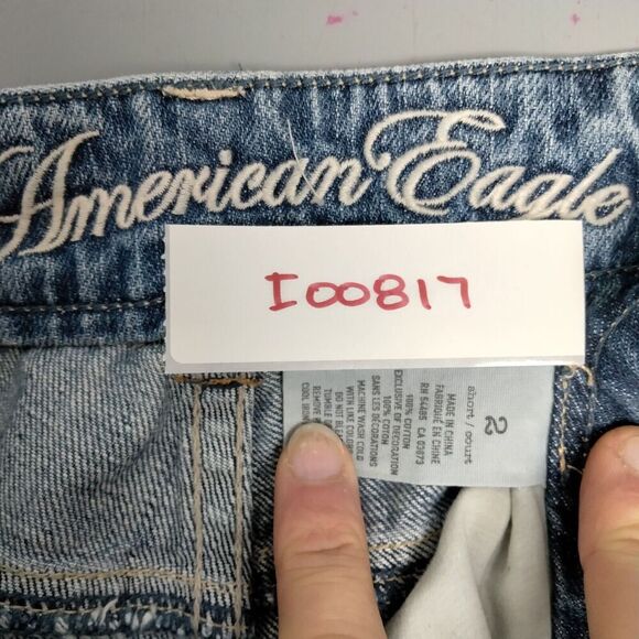 American Eagle Bootcut Jeans  2 x 29 Short Denim Cotton Blue Faded Light Wash - Picture 10 of 10